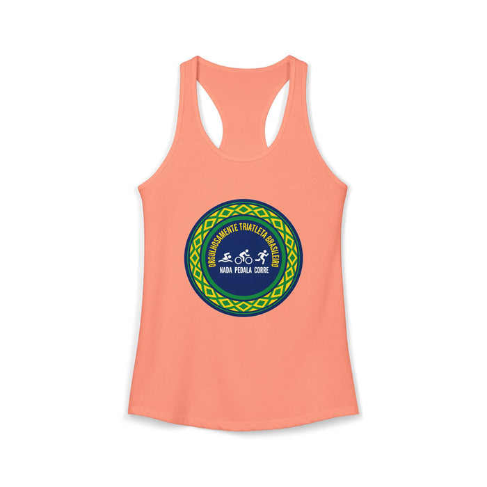 Orgulhosamente Triatleta Brasileiro Women's Racerback Tank — Swim Bi