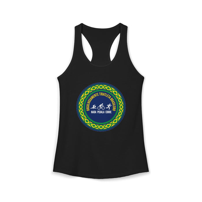 Orgulhosamente Triatleta Brasileiro Women's Racerback Tank — Swim Bi