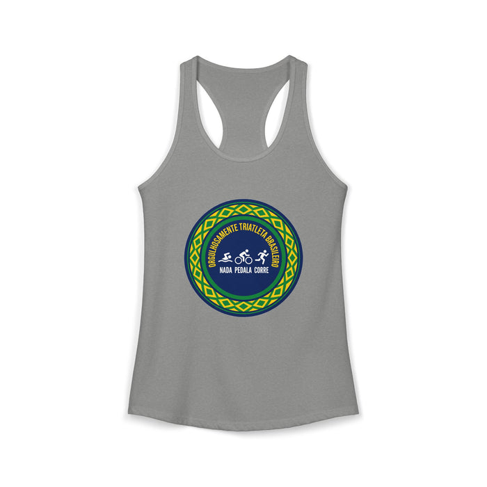 Orgulhosamente Triatleta Brasileiro Women's Racerback Tank — Swim Bi