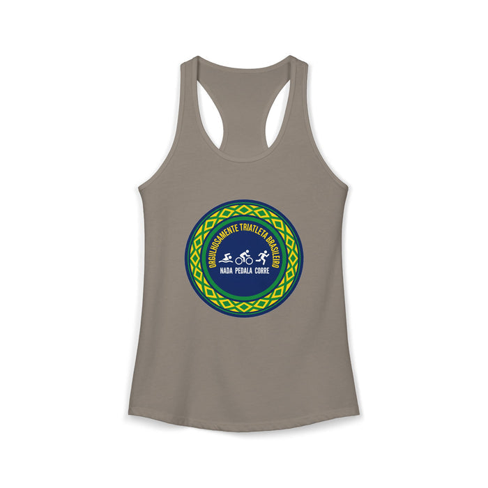 Orgulhosamente Triatleta Brasileiro Women's Racerback Tank — Swim Bi