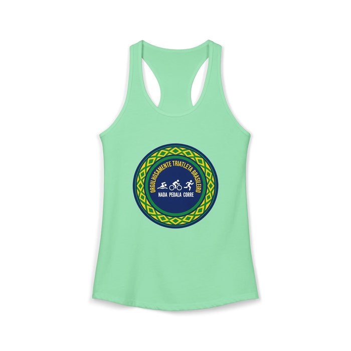 Orgulhosamente Triatleta Brasileiro Women's Racerback Tank — Swim Bi