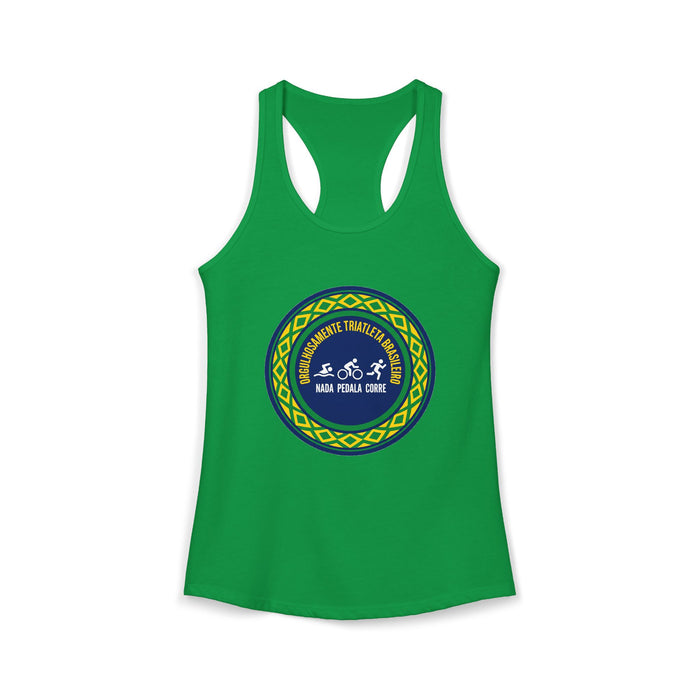 Orgulhosamente Triatleta Brasileiro Women's Racerback Tank — Swim Bi