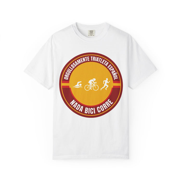 Orgullosamente Triatleta Español Bella+Canvas Unisex Tee — Swim Bike