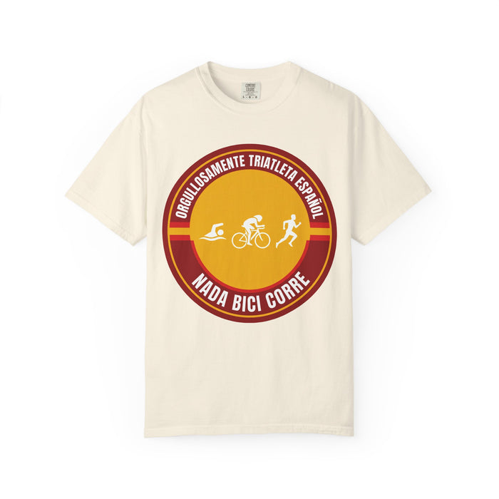 Orgullosamente Triatleta Español Bella+Canvas Unisex Tee — Swim Bike