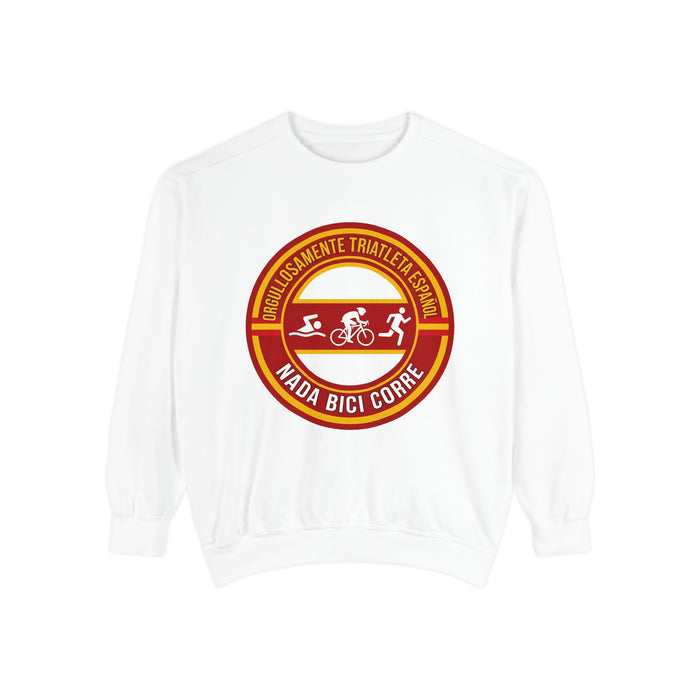 Orgullosamente Triatleta Español Crewneck Sweatshirt — Swim Bike Run