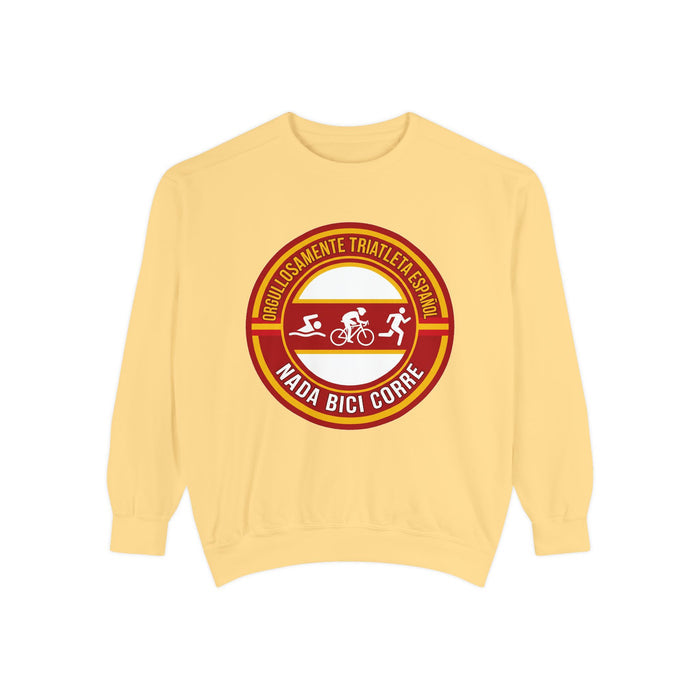 Orgullosamente Triatleta Español Crewneck Sweatshirt — Swim Bike Run