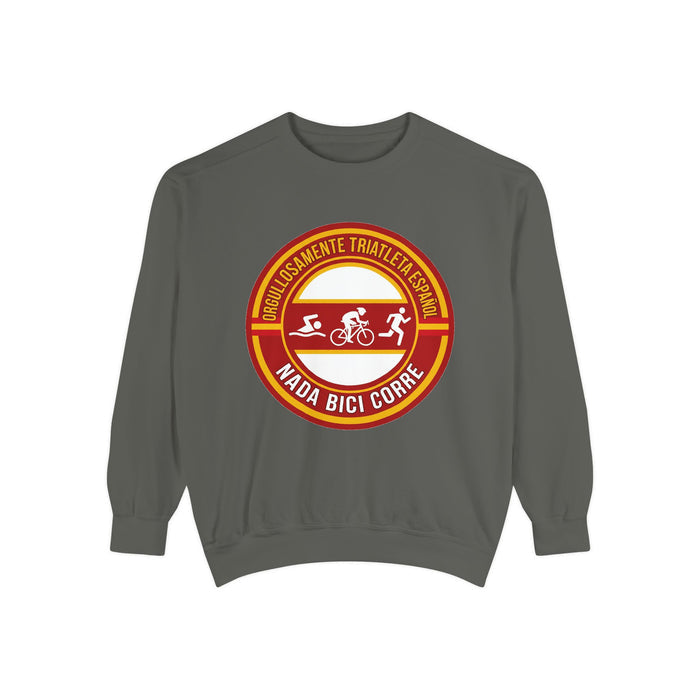 Orgullosamente Triatleta Español Crewneck Sweatshirt — Swim Bike Run