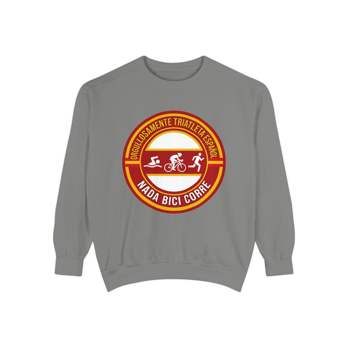 Orgullosamente Triatleta Español Crewneck Sweatshirt — Swim Bike Run