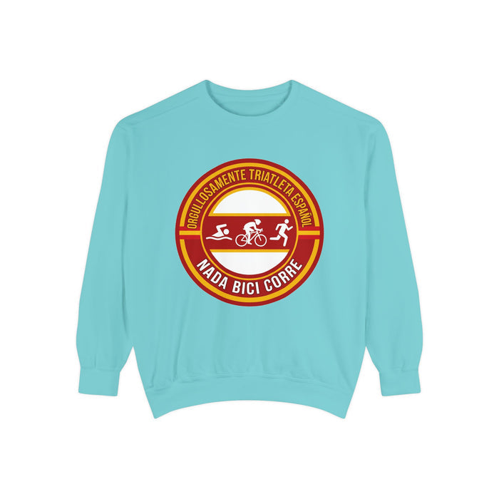 Orgullosamente Triatleta Español Crewneck Sweatshirt — Swim Bike Run