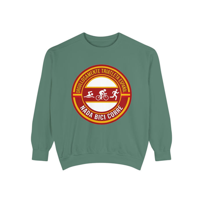 Orgullosamente Triatleta Español Crewneck Sweatshirt — Swim Bike Run