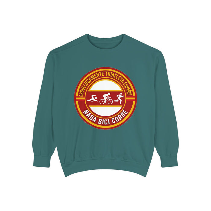 Orgullosamente Triatleta Español Crewneck Sweatshirt — Swim Bike Run