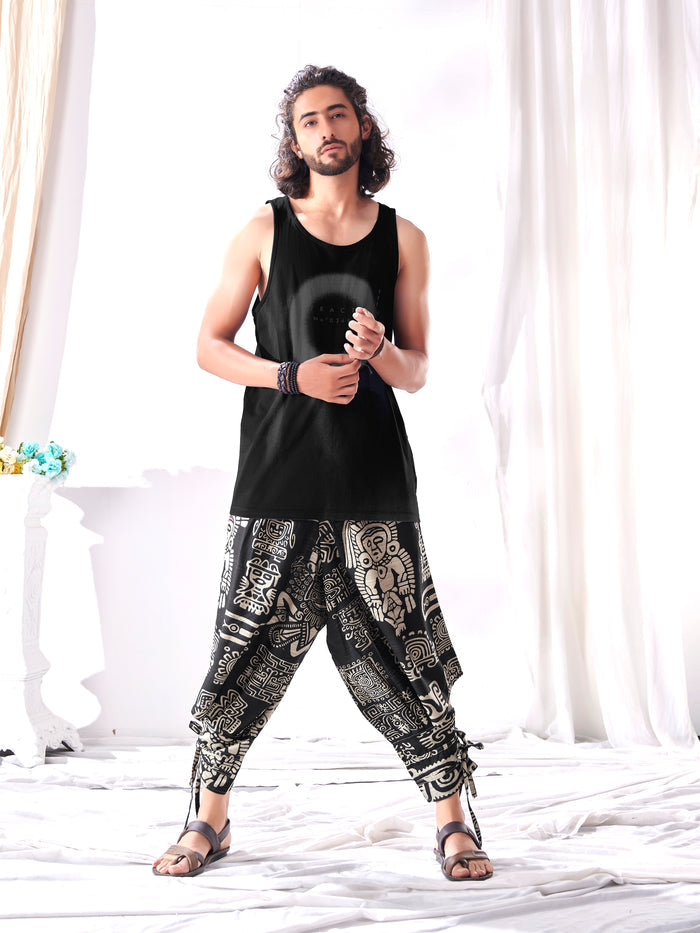 Buy Unisex Couple Tribal Print Baggy Hippy Boho Harem Pants For Dance Travel Yoga