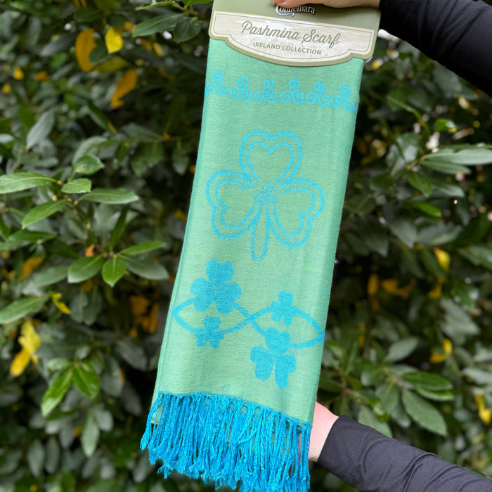 Pashmina Shamrock Turquoise Scarf