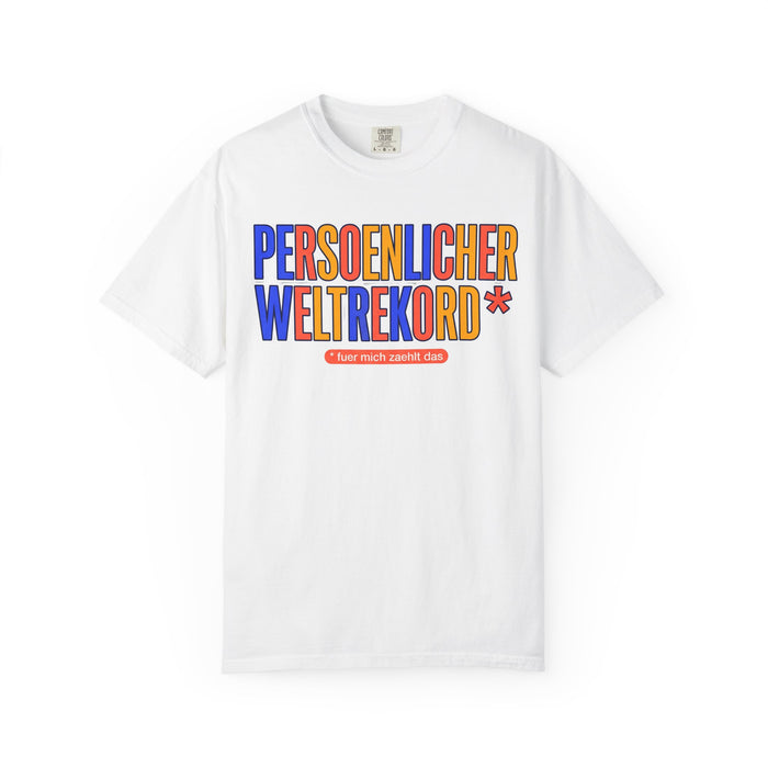Persönlicher Weltrekord T-Shirt – Retro German Typography Graphic Tee