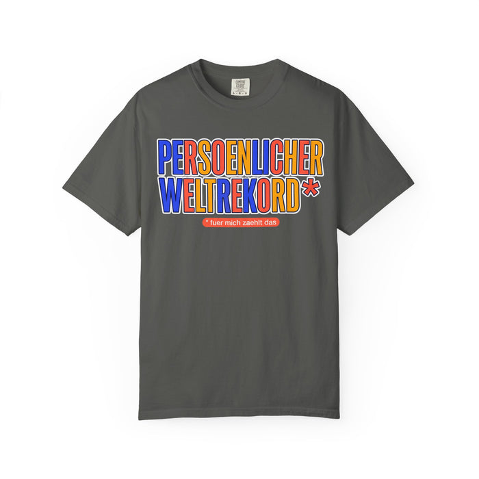 Persönlicher Weltrekord T-Shirt – Retro German Typography Graphic Tee