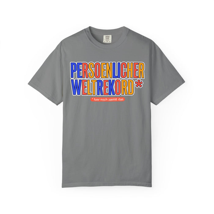 Persönlicher Weltrekord T-Shirt – Retro German Typography Graphic Tee
