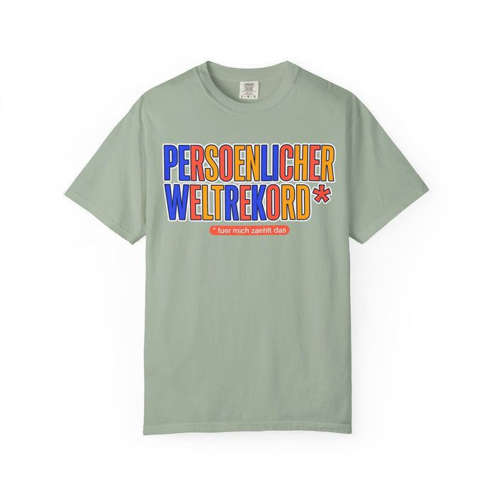 Persönlicher Weltrekord T-Shirt – Retro German Typography Graphic Tee