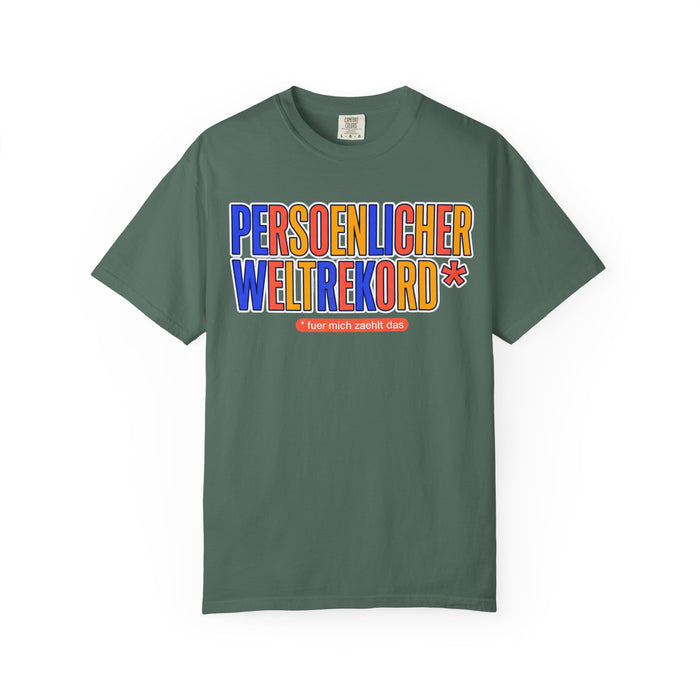 Persönlicher Weltrekord T-Shirt – Retro German Typography Graphic Tee