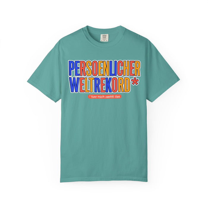 Persönlicher Weltrekord T-Shirt – Retro German Typography Graphic Tee