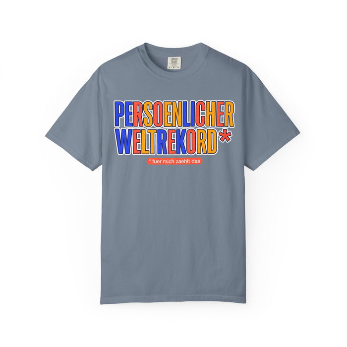 Persönlicher Weltrekord T-Shirt – Retro German Typography Graphic Tee