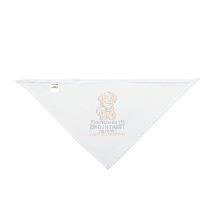 Pet Bandana - "My Human Does Triathlons I Provide Emotional Support" Cute Dog Bandana, Funny Triathlete Pet Gift
