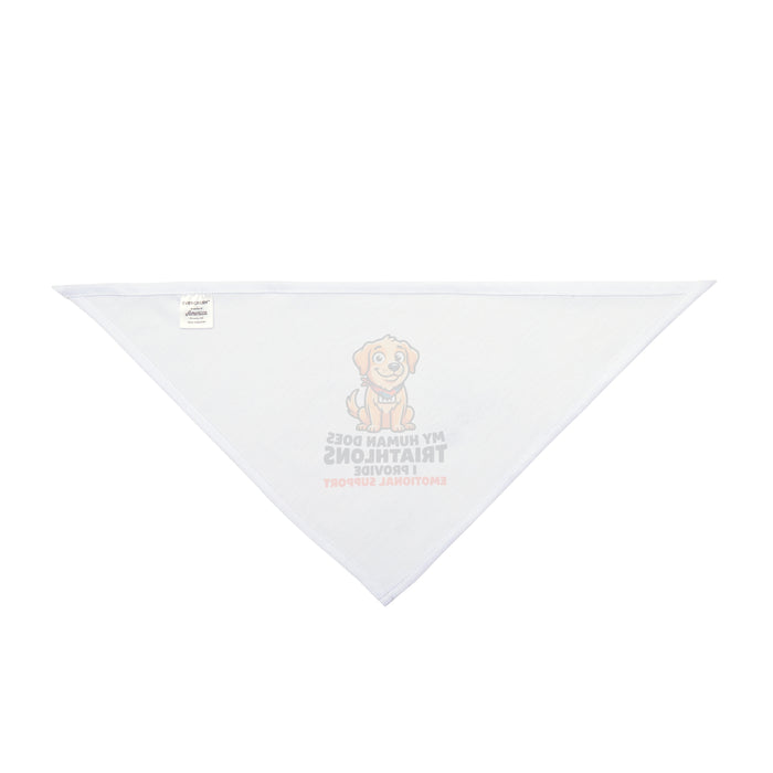 Pet Bandana - "My Human Does Triathlons I Provide Emotional Support" Cute Dog Bandana, Funny Triathlete Pet Gift