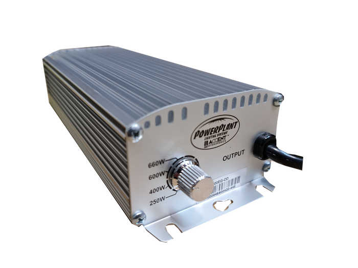 PowerPlant 600W Slimline Digital Ballast – Dimmable 250W / 400W / 600W Grow Light Control