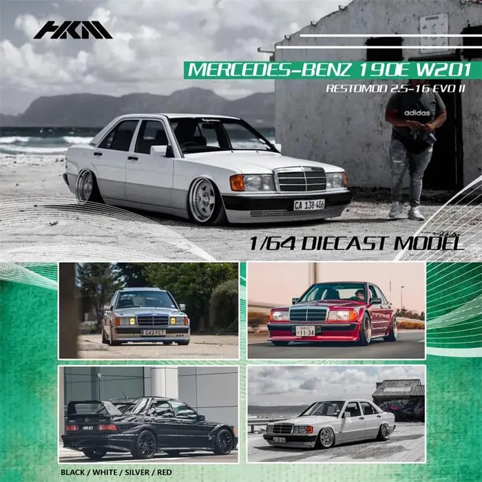 **Pre-Order** HKM Premium 1:64 MB 190E W201 2.5-16 Evo II Restmod limited999 Diecast Model Car