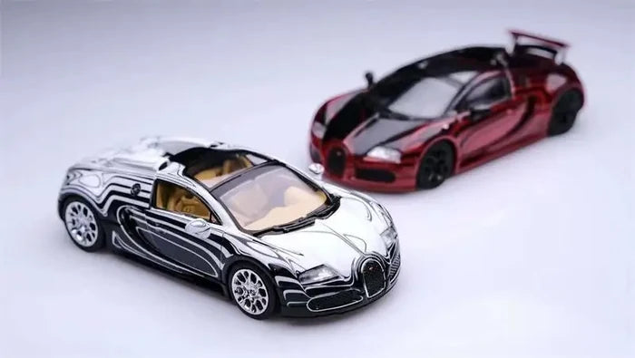 **Pre-Order** Mortal x TPC 1:64 Bugatti Veyron Black White / Red limited799 Diecast Model Car
