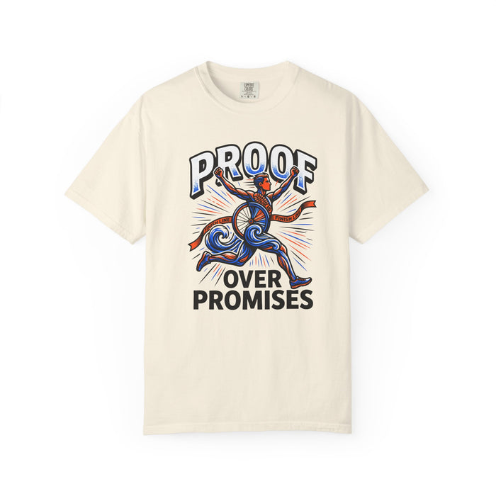 Proof Over Promises T-Shirt — Motivational Runner Graphic Tee