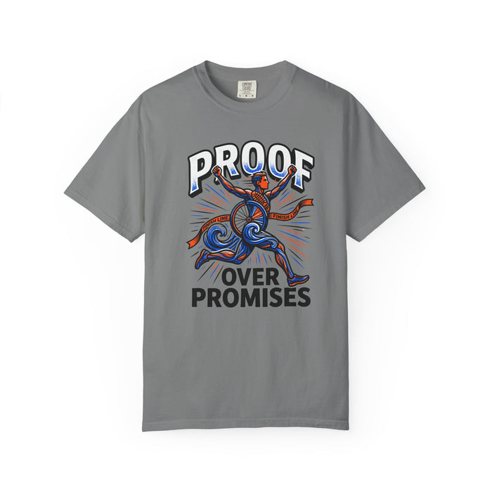 Proof Over Promises T-Shirt — Motivational Runner Graphic Tee