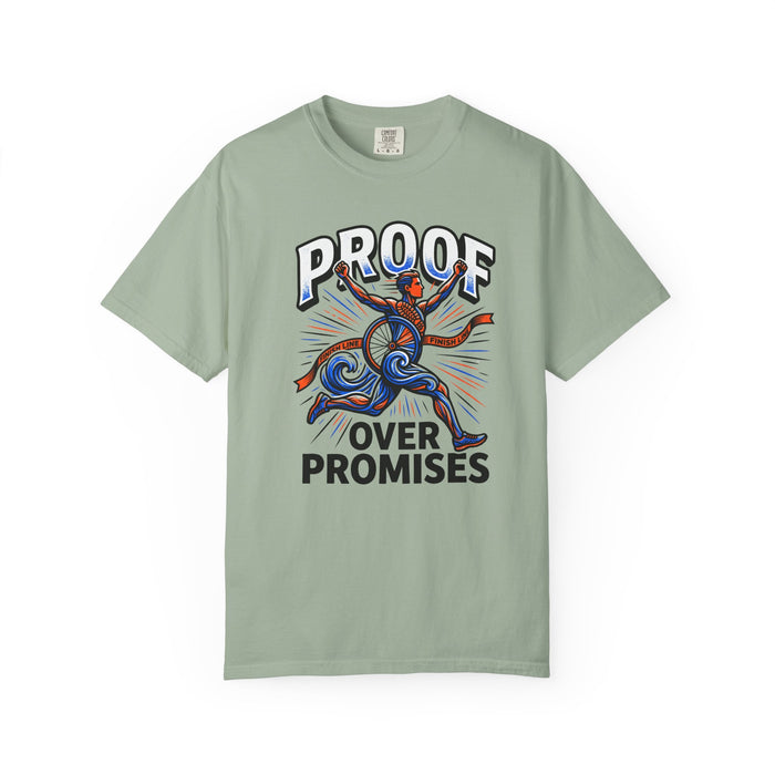 Proof Over Promises T-Shirt — Motivational Runner Graphic Tee