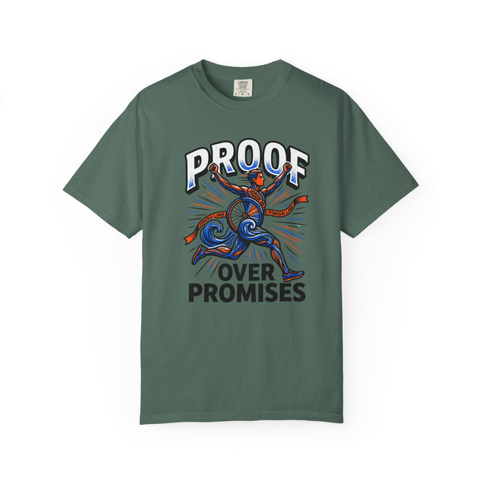 Proof Over Promises T-Shirt — Motivational Runner Graphic Tee
