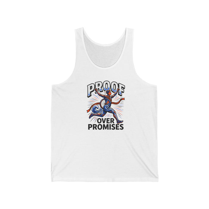 Proof Over Promises Tank Top — Motivational Octopus Graphic Summer Jersey Tank