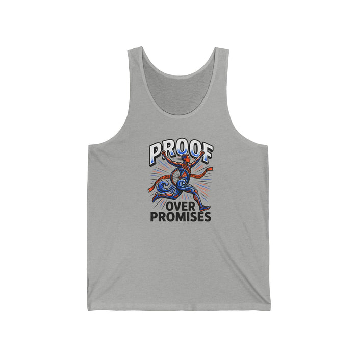 Proof Over Promises Tank Top — Motivational Octopus Graphic Summer Jersey Tank
