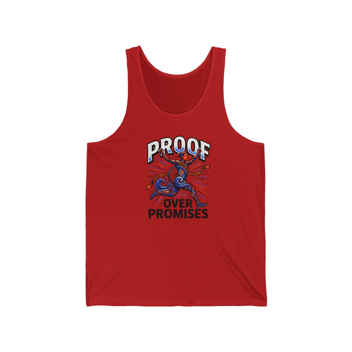 Proof Over Promises Tank Top — Motivational Octopus Graphic Summer Jersey Tank