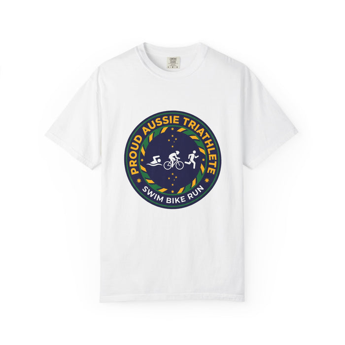 Proud Aussie Triathlete Bella+Canvas Unisex Tee — Swim Bike Run Auss