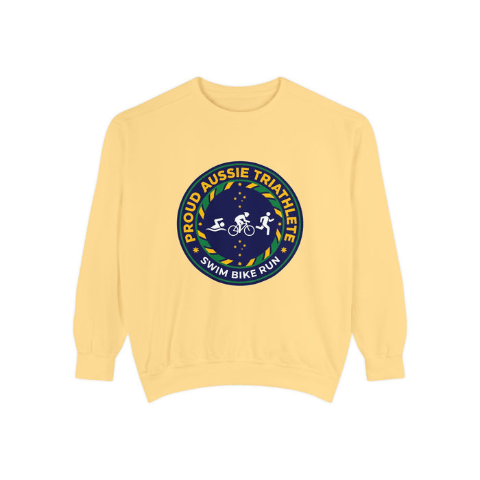 Proud Aussie Triathlete Crewneck Sweatshirt — Swim Bike Run Aussie T