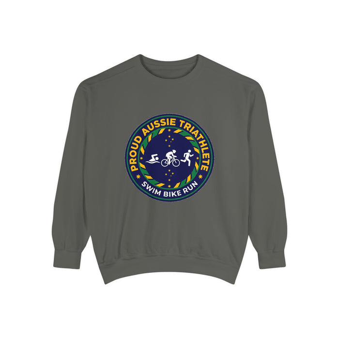 Proud Aussie Triathlete Crewneck Sweatshirt — Swim Bike Run Aussie T