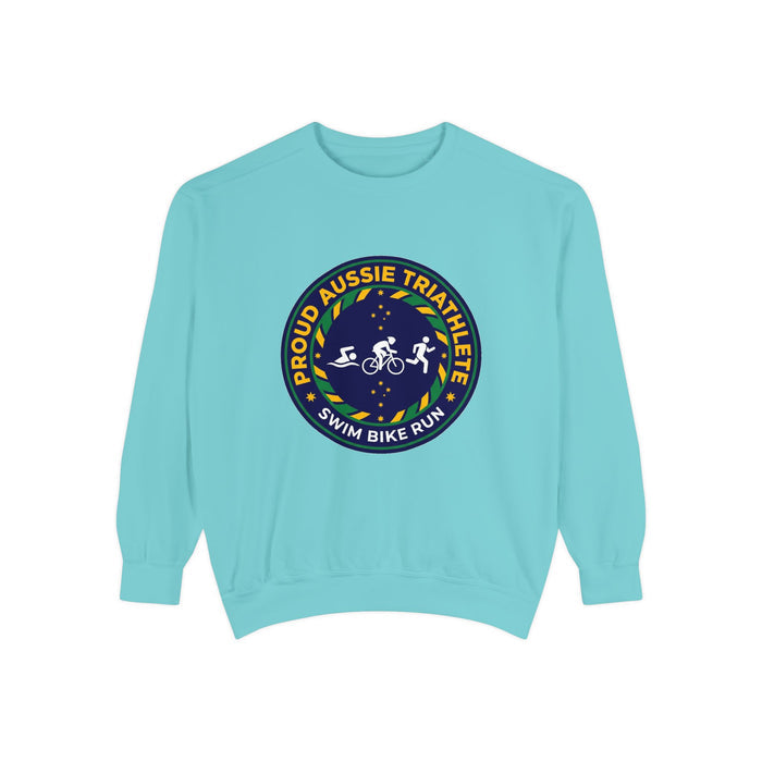 Proud Aussie Triathlete Crewneck Sweatshirt — Swim Bike Run Aussie T