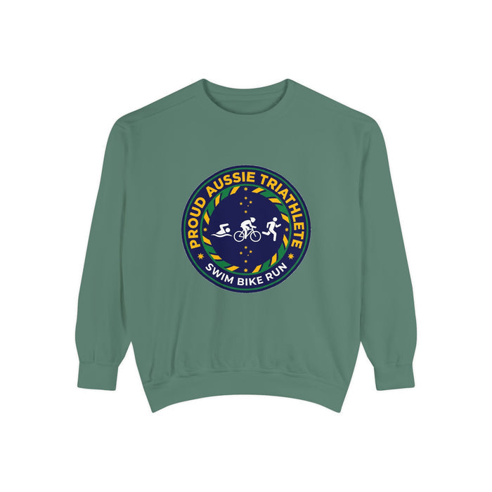 Proud Aussie Triathlete Crewneck Sweatshirt — Swim Bike Run Aussie T