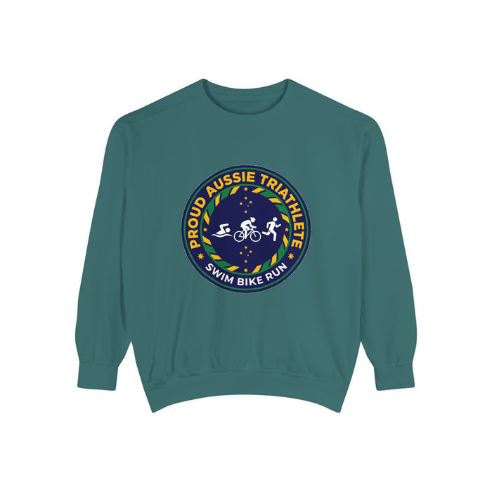 Proud Aussie Triathlete Crewneck Sweatshirt — Swim Bike Run Aussie T