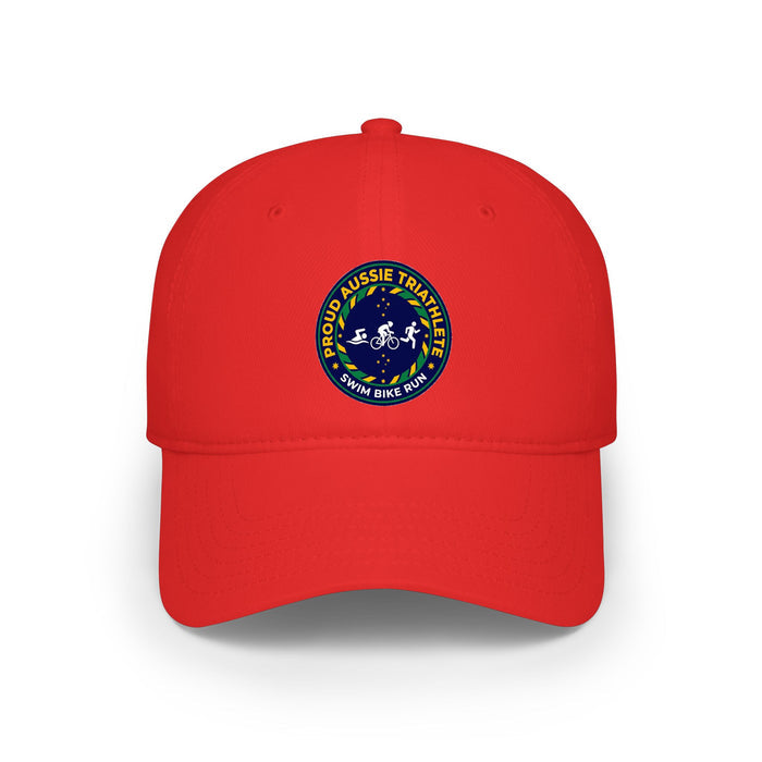 Proud Aussie Triathlete Low Profile Baseball Cap — Swim Bike Run Aus