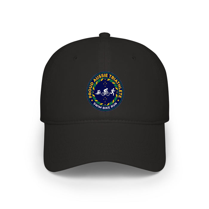 Proud Aussie Triathlete Low Profile Baseball Cap — Swim Bike Run Aus