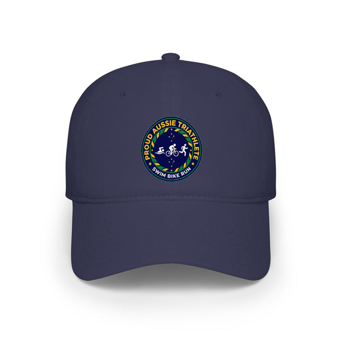 Proud Aussie Triathlete Low Profile Baseball Cap — Swim Bike Run Aus