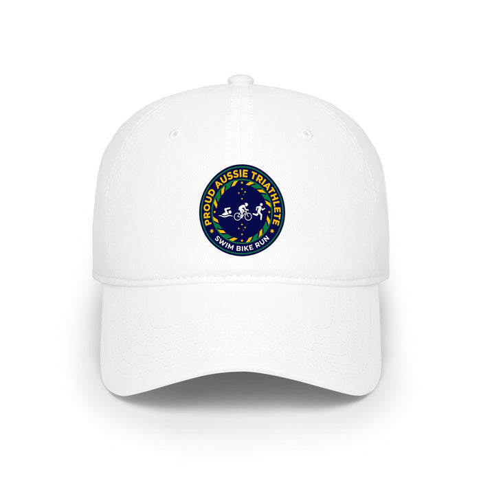Proud Aussie Triathlete Low Profile Baseball Cap — Swim Bike Run Aus