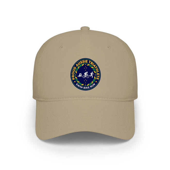 Proud Aussie Triathlete Low Profile Baseball Cap — Swim Bike Run Aus