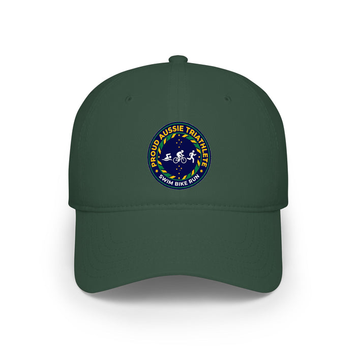 Proud Aussie Triathlete Low Profile Baseball Cap — Swim Bike Run Aus