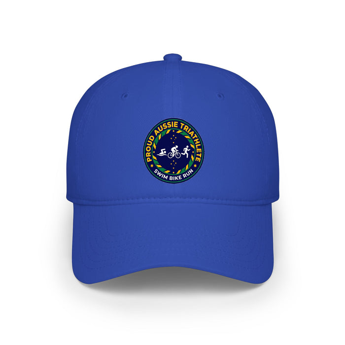 Proud Aussie Triathlete Low Profile Baseball Cap — Swim Bike Run Aus