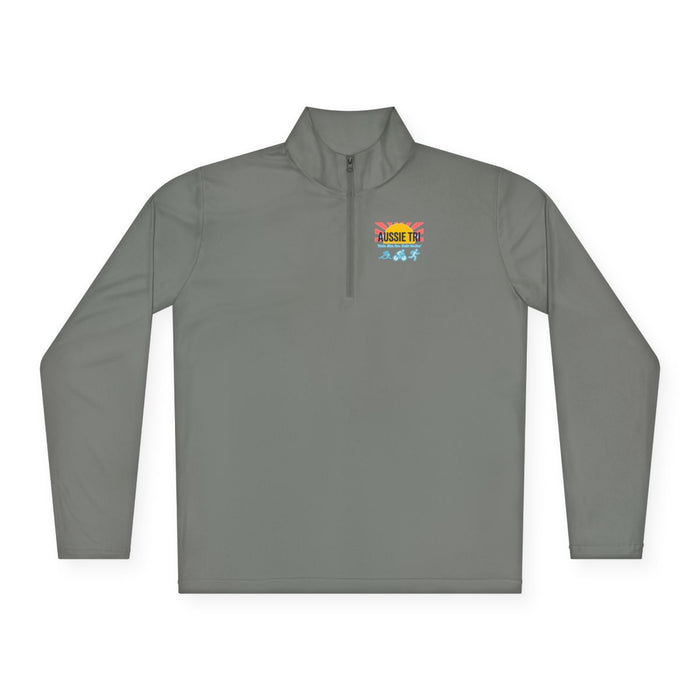 Proud Aussie Triathlete Unisex Quarter-Zip Pullover — Swim Bike Run Aussie Triathlete Gear